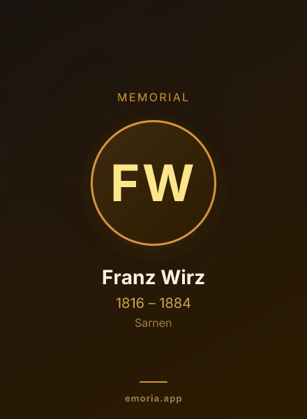Memorial portrait of Franz Wirz
