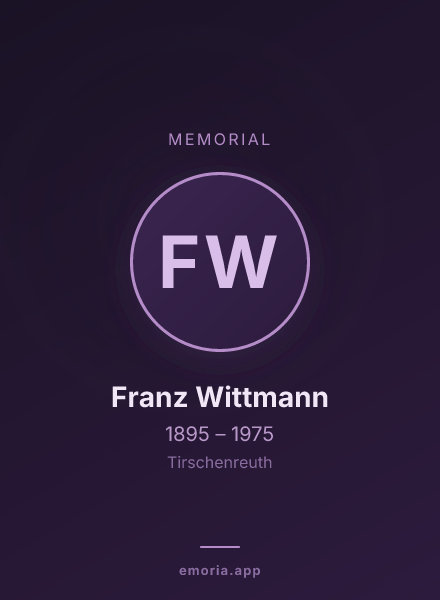 Memorial portrait of Franz Wittmann