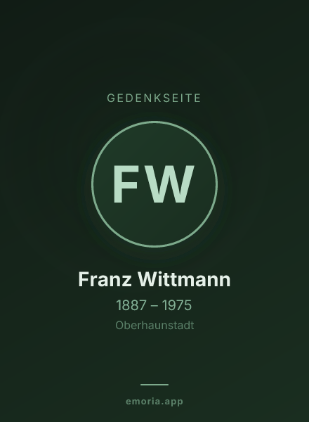Gedenkportrait von Franz Wittmann