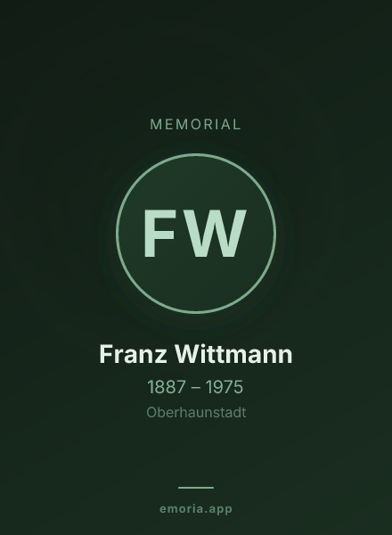 Memorial portrait of Franz Wittmann