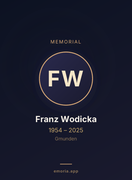 Memorial portrait of Franz Wodicka