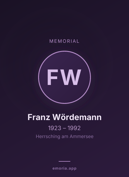 Memorial portrait of Franz Wördemann