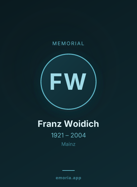 Memorial portrait of Franz Woidich