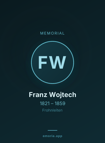 Memorial portrait of Franz Wojtech