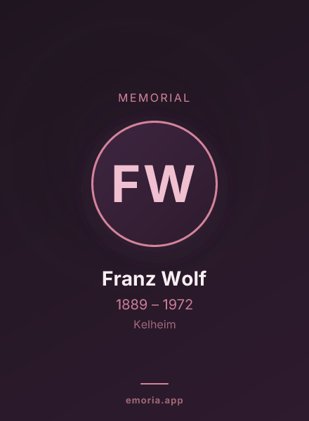 Memorial portrait of Franz Wolf