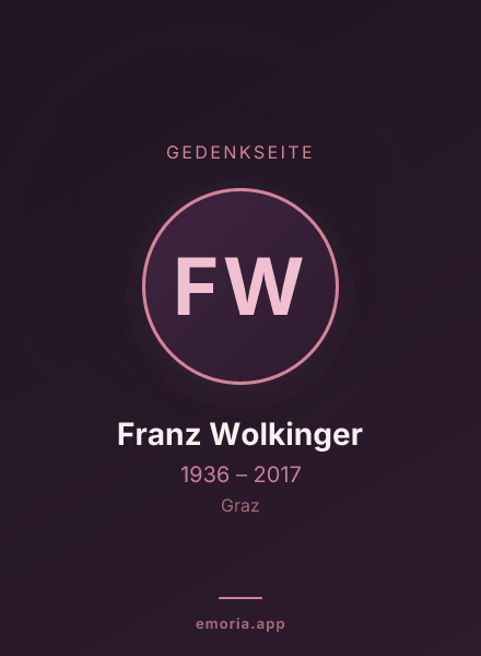 Gedenkportrait von Franz Wolkinger
