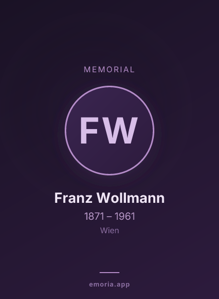 Memorial portrait of Franz Wollmann