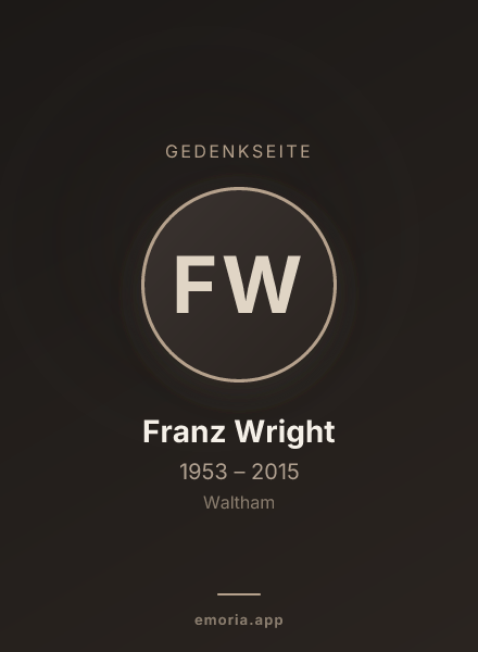 Gedenkportrait von Franz Wright