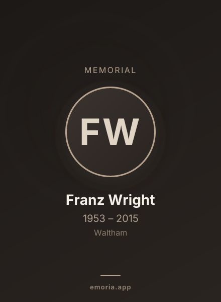 Memorial portrait of Franz Wright
