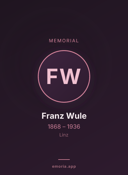 Memorial portrait of Franz Wule