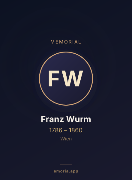 Memorial portrait of Franz Wurm
