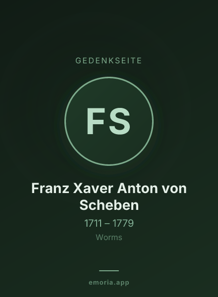 Gedenkportrait von Franz Xaver Anton von Scheben