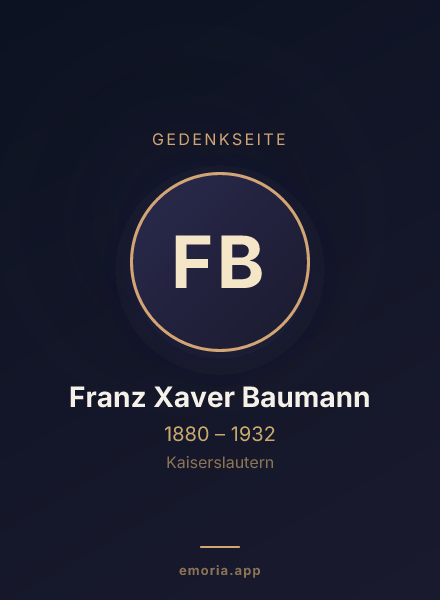 Gedenkportrait von Franz Xaver Baumann