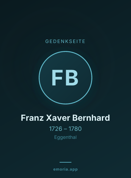 Gedenkportrait von Franz Xaver Bernhard