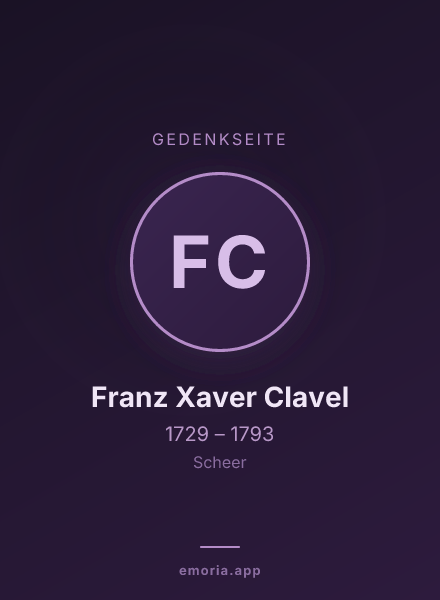 Gedenkportrait von Franz Xaver Clavel