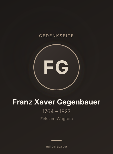Gedenkportrait von Franz Xaver Gegenbauer