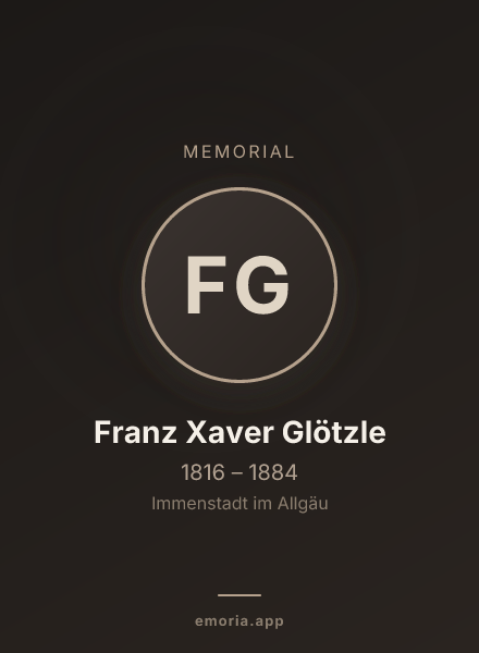 Memorial portrait of Franz Xaver Glötzle
