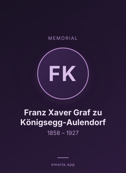 Memorial portrait of Franz Xaver Graf zu Königsegg-Aulendorf