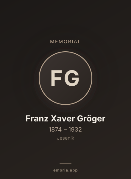 Memorial portrait of Franz Xaver Gröger
