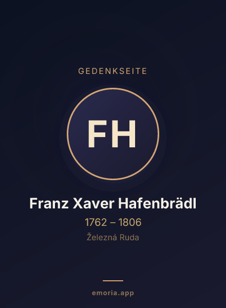 Gedenkportrait von Franz Xaver Hafenbrädl