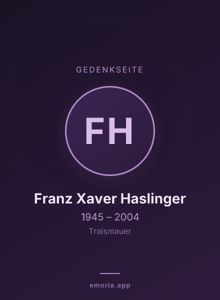 Gedenkportrait von Franz Xaver Haslinger