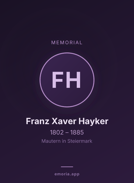 Memorial portrait of Franz Xaver Hayker