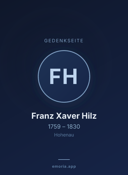 Gedenkportrait von Franz Xaver Hilz