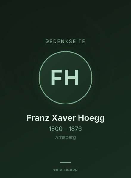 Gedenkportrait von Franz Xaver Hoegg