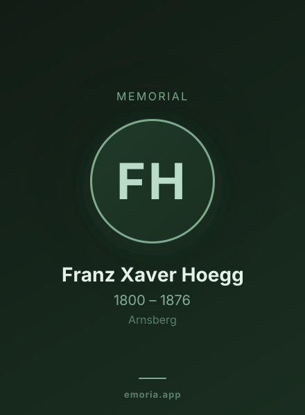 Memorial portrait of Franz Xaver Hoegg
