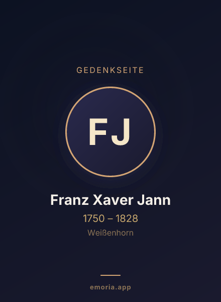 Gedenkportrait von Franz Xaver Jann