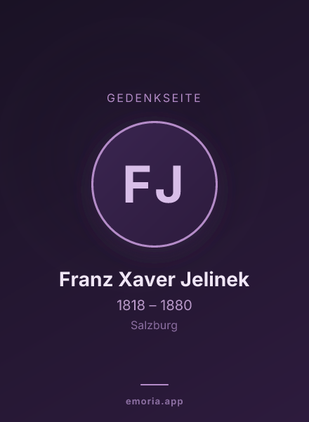 Gedenkportrait von Franz Xaver Jelinek