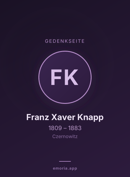 Gedenkportrait von Franz Xaver Knapp