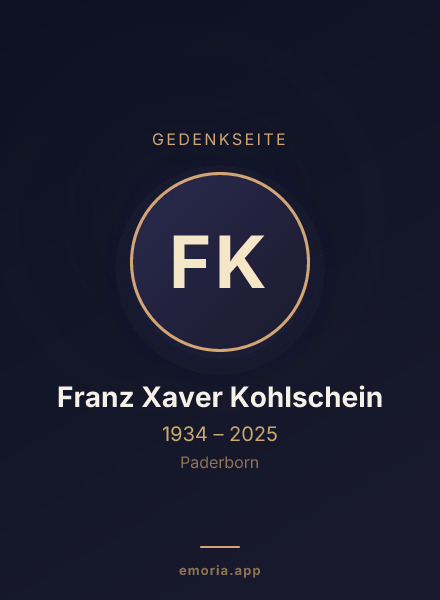 Gedenkportrait von Franz Xaver Kohlschein