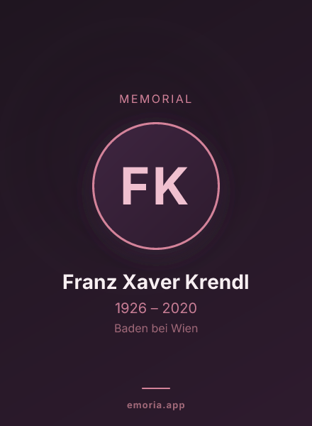 Memorial portrait of Franz Xaver Krendl
