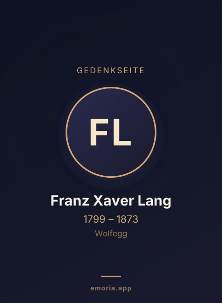 Gedenkportrait von Franz Xaver Lang