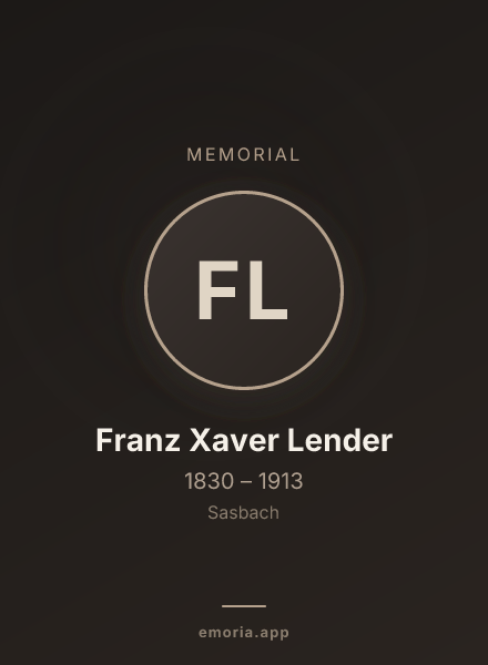 Memorial portrait of Franz Xaver Lender