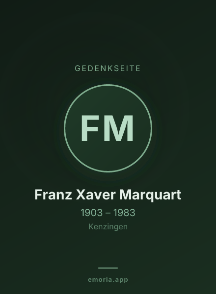 Gedenkportrait von Franz Xaver Marquart