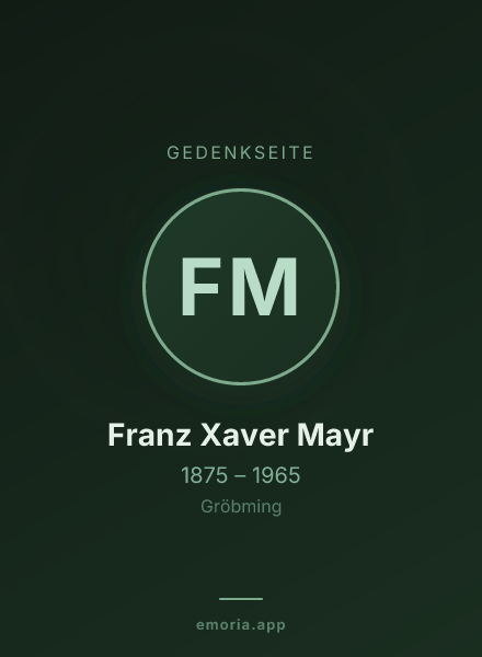 Gedenkportrait von Franz Xaver Mayr