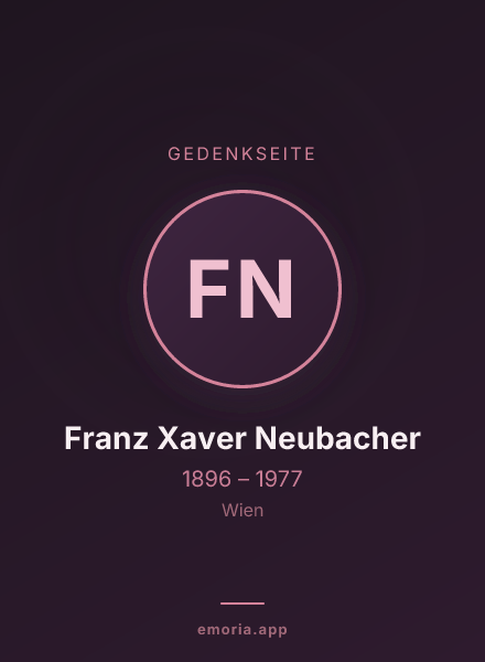Gedenkportrait von Franz Xaver Neubacher