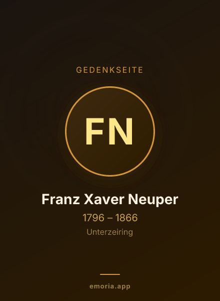 Gedenkportrait von Franz Xaver Neuper
