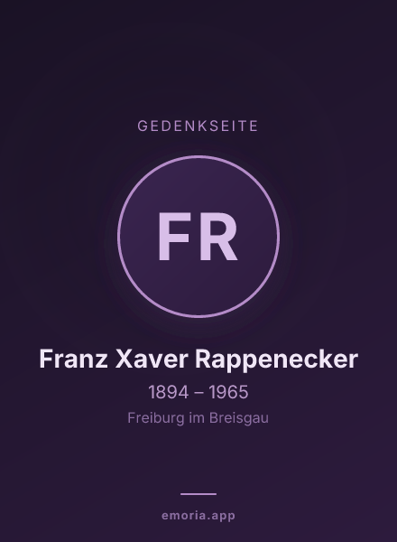 Gedenkportrait von Franz Xaver Rappenecker