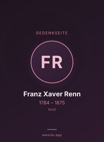Gedenkportrait von Franz Xaver Renn