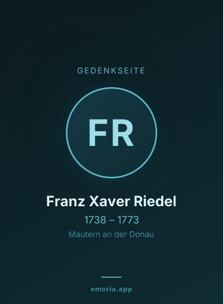 Gedenkportrait von Franz Xaver Riedel