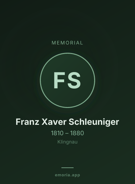 Memorial portrait of Franz Xaver Schleuniger