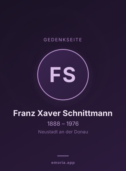 Gedenkportrait von Franz Xaver Schnittmann