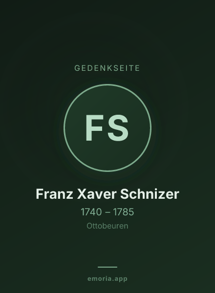 Gedenkportrait von Franz Xaver Schnizer