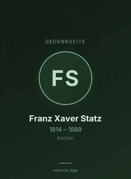 Gedenkportrait von Franz Xaver Statz