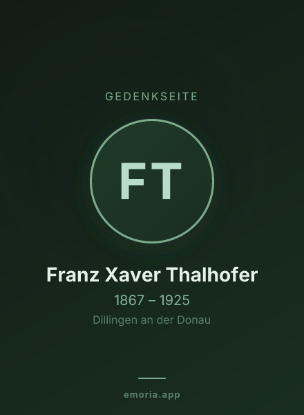 Gedenkportrait von Franz Xaver Thalhofer