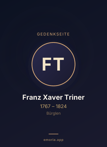 Gedenkportrait von Franz Xaver Triner