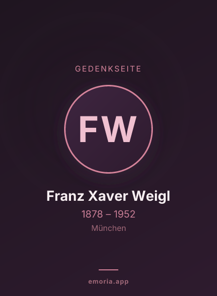 Gedenkportrait von Franz Xaver Weigl